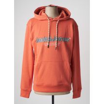 JACK & JONES - Sweat-shirt à capuche orange en coton - Homme - Taille S - Modz
