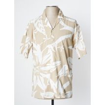 JACK & JONES - Chemise manches courtes beige en coton - Homme - Taille S - Modz