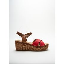 CARMELA - Sandales/Nu pieds rouge en cuir - Femme - Taille 41 - Modz