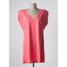 SANFASON - Tunique manches courtes rose en coton - Femme - Taille 38 - Modz