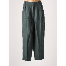 I.CODE (By IKKS) - Pantalon 7/8 vert en lin - Femme - Taille 34 - Modz