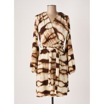 PAPILLONNE - Robe courte beige en polyester - Femme - Taille 38 - Modz