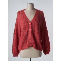 ANGE - Gilet manches longues rouge en acrylique pour femme - Taille TU - Modz