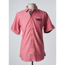 TERROT - Chemise manches courtes rouge en coton - Homme - Taille S - Modz