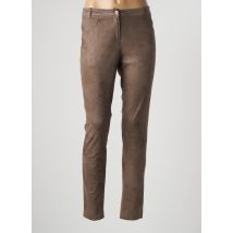 INDIES - Pantalon slim marron en polyester pour femme - Taille 42 - Modz