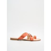 ESSENTIEL - Tongs orange en cuir - Femme - Taille 37 - Modz