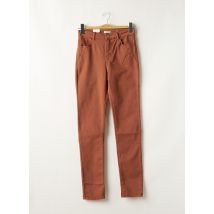 KANOPE - Pantalon slim marron en coton pour femme - Taille 34 - Modz