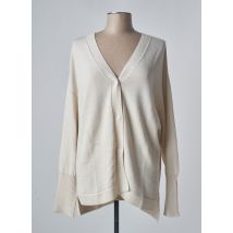 PERSONA BY MARINA RINALDI - Gilet manches longues beige en laine vierge pour femme - Taille 42 - Modz