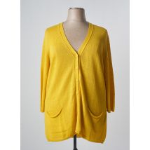 VOYAGE BY MARINA RINALDI - Gilet manches longues jaune en lin - Femme - Taille 52 - Modz