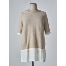VOYAGE BY MARINA RINALDI - Pull tunique beige en lin - Femme - Taille 38 - Modz