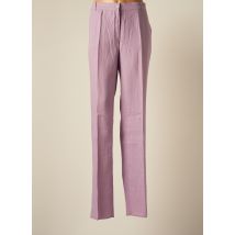 MARINA RINALDI - Pantalon droit violet en lin - Femme - Taille 48 - Modz