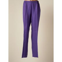MARINA RINALDI - Pantalon slim violet en lin - Femme - Taille 52 - Modz