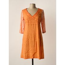 MALOKA - Robe mi-longue orange en lin - Femme - Taille 40 - Modz