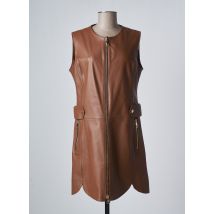 GIORGIO & MARIO - Robe courte marron en cuir d'agneau - Femme - Taille 40 - Modz