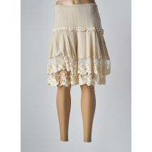 MATIN BLANC - Jupe mi-longue beige en lin - Femme - Taille 38 - Modz