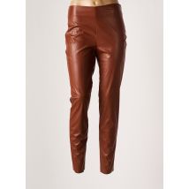 PIER ANTONIO GASPARI - Pantalon slim marron en polyurethane - Femme - Taille 36 - Modz