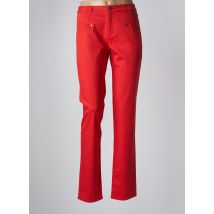BLEU BLANC ROUGE - Pantalon slim rouge en coton - Femme - Taille 42 - Modz
