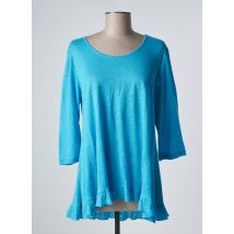 MALOKA - Tunique manches longues bleu en lin - Femme - Taille 38 - Modz