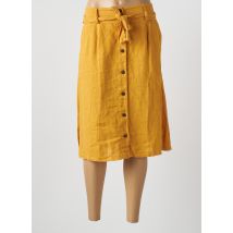 LILI & CAROLINE - Jupe mi-longue jaune en lin - Femme - Taille 44 - Modz