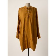 HARTFORD - Robe mi-longue marron en lin - Femme - Taille 42 - Modz