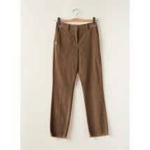 WHITE SAND - Pantalon droit marron en coton - Femme - Taille 34 - Modz