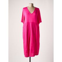 SOPHIA CURVY - Robe mi-longue rose en viscose - Femme - Taille 44 - Modz
