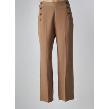 VINTAGE LOOK - Pantalon droit beige en polyester - Femme - Taille 38 - Modz