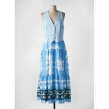 ANGELA DAVIS - Robe longue bleu en coton - Femme - Taille 36 - Modz