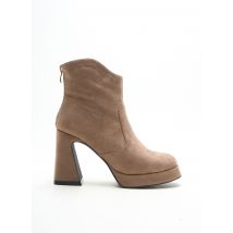CAFE NOIR - Bottines/Boots beige en textile pour femme - Taille 36 - Modz