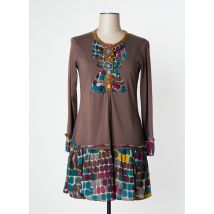 O.K.S - Robe courte marron en polyamide - Femme - Taille 38 - Modz