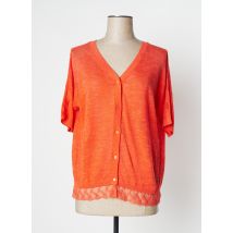 YERSE - Gilet manches courtes orange en lin - Femme - Taille 36 - Modz