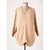 ENZORIA - Pull tunique beige en viscose - Femme - Taille TU - Modz