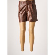 VOYELLES - Short marron en polyester - Femme - Taille 36 - Modz