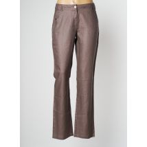 THALASSA - Pantalon droit marron en lin - Femme - Taille 40 - Modz