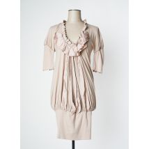 HIGH - Robe mi-longue beige en coton - Femme - Taille 38 - Modz