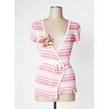 TRICOT CHIC - Gilet cache-cœur rose en viscose - Femme - Taille 38 - Modz