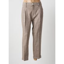 HICH USE - Pantalon droit beige en lin - Femme - Taille 40 - Modz