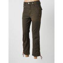 HICH USE - Pantalon slim vert en coton - Femme - Taille 36 - Modz