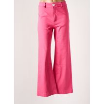 F.A.M. - Pantalon flare rose en coton - Femme - Taille 36 - Modz