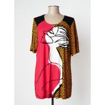 SEMPRE PIU - Tunique manches courtes orange en viscose - Femme - Taille 46 - Modz