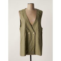 MUS & BOMBON - Gilet sans manche vert en lin - Femme - Taille 36 - Modz