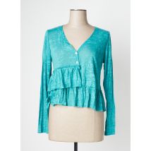 SUN LIGHT - Gilet manches longues bleu en coton - Femme - Taille 44 - Modz