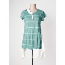 POISSONS BLANCS - Tunique manches courtes vert en coton - Femme - Taille 46 - Modz