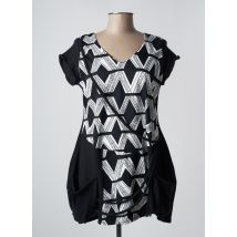 POISSONS BLANCS - Tunique manches courtes noir en coton - Femme - Taille 44 - Modz
