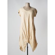 EXELLE - Robe mi-longue beige en lin - Femme - Taille 40 - Modz