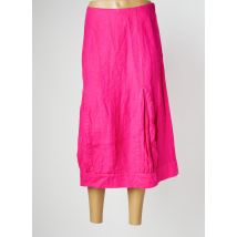 KOKOMARINA - Jupe mi-longue rose en lin - Femme - Taille 40 - Modz