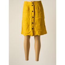 ONE STEP - Jupe mi-longue jaune en lin - Femme - Taille 36 - Modz