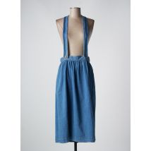 PABLO - Jupe mi-longue bleu en coton - Femme - Taille 40 - Modz