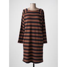 BROADWAY - Robe mi-longue marron en coton - Femme - Taille 38 - Modz
