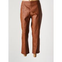 SYMBIOSE - Pantalon 7/8 marron en polyurethane - Femme - Taille 38 - Modz